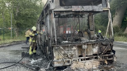 Beykoz'da İETT otobüsü kullanılamaz hale geldi
