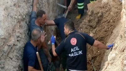 Kanalizasyon kazısında göçük: İşçi kurtarıldı