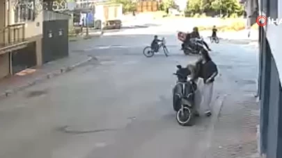 Motosiklet bisikletli çocuğa çarptı