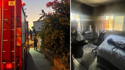 Evi ateşe verdi, anne ve iki kızı son anda kurtuldu