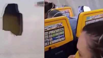 Uçağın camı patladı, düşme tehlikesi yaşayan yolcuyu eşi kurtardı