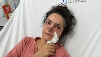 Manisa’da eşinin saldırısında burnu kopan kadına ameliyat