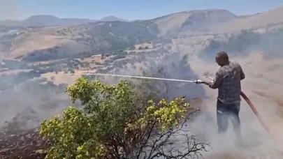 Efeler köyünde arazi yangını