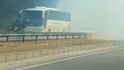 Bursa’da yol kenarında çıkan anız yangını söndürüldü