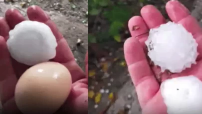 Osmaniye'de sağanak sonrası yumurta büyüklüğünde dolu yağdı
