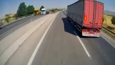 1 kişinin öldüğü TIR kazası kamerada