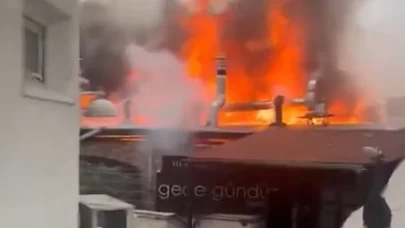 Alevlerin sardığı restoran kullanılamaz hale geldi