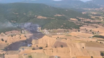 Bursa Yenişehir'de arazide başlayan yangın ormana sıçradı!