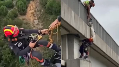 Viyadük ayağında nefes kesen operasyon