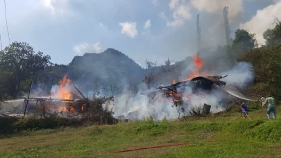 Artvin'de korkutan alevler yan eve sıçradı