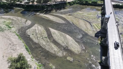 Tunca Nehri'nde su seviyesi hızla düşüyor