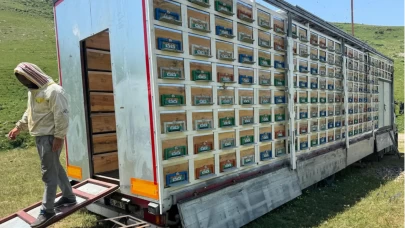 TIR dorsesini 8 katlı bal üretim tesisine dönüştürdü