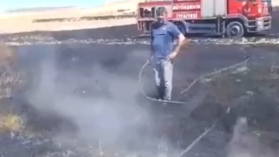 Kayseri’de anız yangını