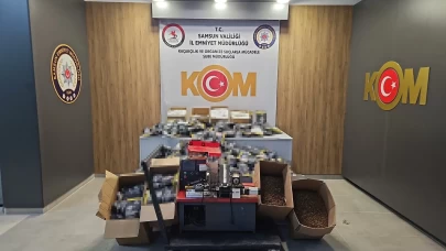 Samsun’da kaçak sigara üretilen eve operasyon