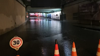 Zincirlikuyu alt geçidi sular altında kaldı