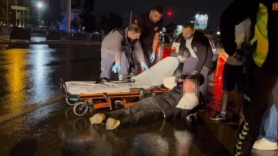 Bursa'da motosiklet devrildi!