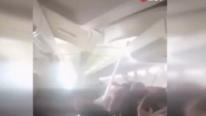 İran'da yolcu uçağında korku dolu anlar! Kabin tavanı çöktü