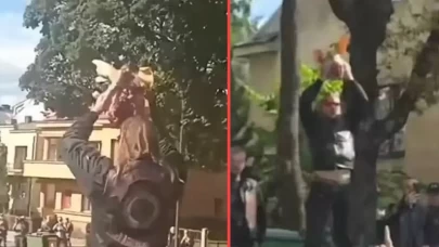 Litvanya’da cami önünde skandal provokasyon!