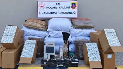 Kocaeli Başiskele’de 1 milyon liralık kaçak tütün ve makaron ele geçirildi