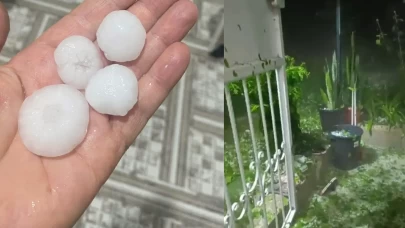Hatay'da ceviz büyüklüğünde dolu yağdı