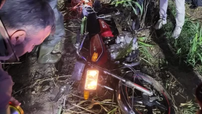 Aydın'da motosiklet su kanalına gömüldü