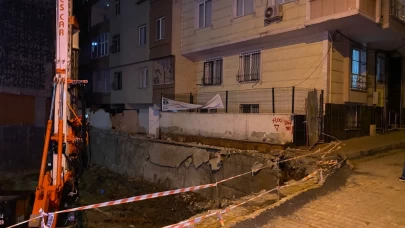 Bahçelievler’de inşaatın istinat duvarı yıkıldı