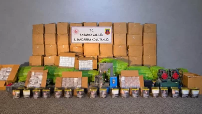 Aksaray’da kaçak sigara imalathanesine baskın