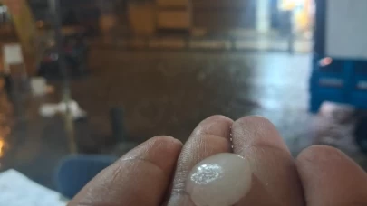 Kilis'te dolu paniği kamerada