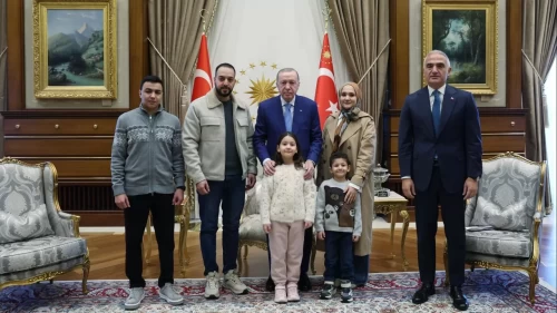 Cumhurbaşkanı Erdoğan, Filistinli Rajab'ın aile fertlerini kabul etti