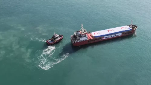 Kızılay'ın 19. Gazze ''İyilik Gemisi'' dualarla yola çıktı