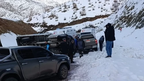 Hakkari'de feci kaza! Kamyonet köprü yakınlarında kaza yaptı