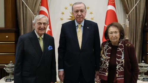 Cumhurbaşkanı Erdoğan, Rahmi Koç ve Semahat Arsel’i kabul etti