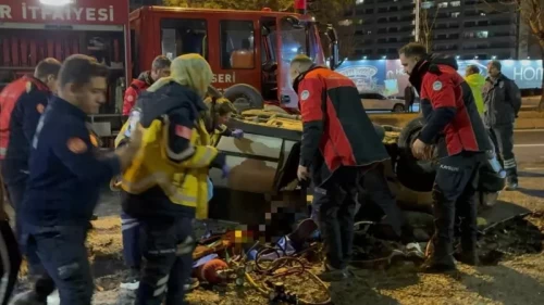 Kayseri’de otomobil takla attı