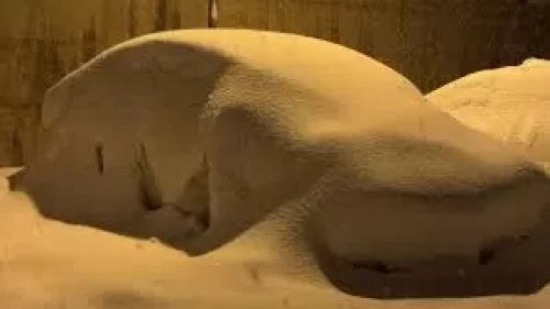 Bolu kent merkezinde kar kalınlığı yer yer 1 metreye yaklaştı