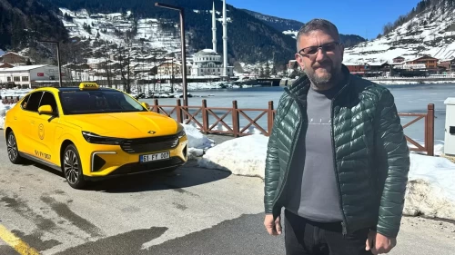 Taksiye dönüştürülen TOGG, Trabzon yollarında!