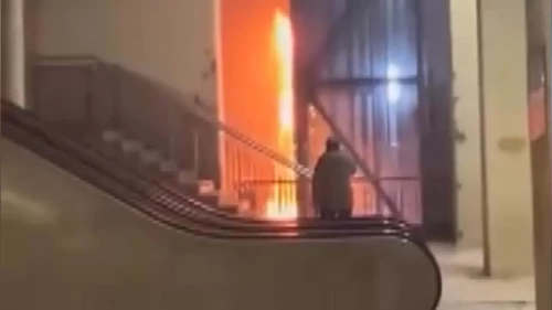 Taksim metrosunda asansör yangını