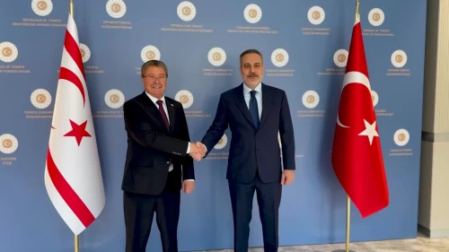 KKTC Başbakanı Üstel Ankara'da: Bakan Fidan ile bir araya geldi