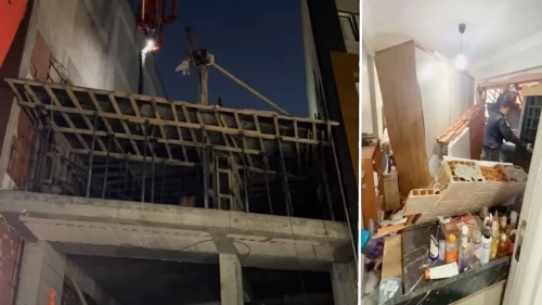 Zeytinburnu’nda inşaat sırasında duvar çöktü