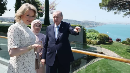 Cumhurbaşkanı Erdoğan, Belçika Kraliçesi Mathilde’yi Vahdettin Köşkü'nde kabul etti