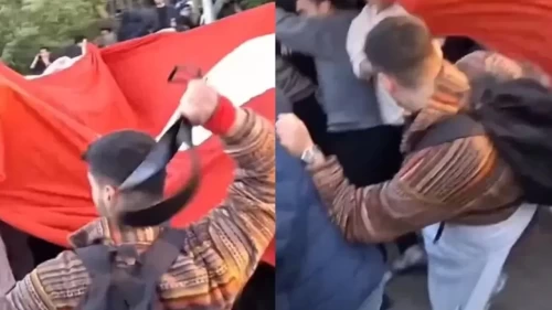 ODTÜ'de Türk Bayrağı açan öğrencilere çirkin saldırı
