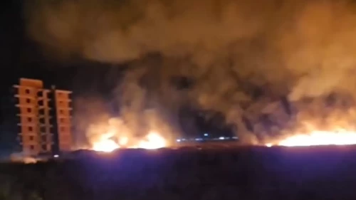 Nusaybin'deki anız yangını sınırdaki mayınlı araziye sıçradı!