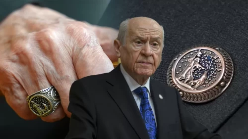 MHP Lideri Bahçeli’nin yüzük ve rozetinde tarihi semboller! 'TÜRK' yazısı öne çıktı
