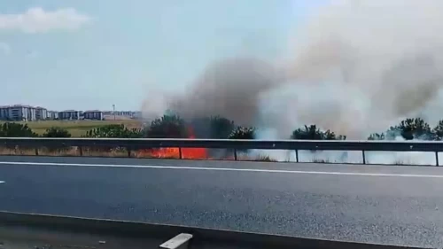 İstanbul Silivri’de korkutan yangın: Evler tahliye edildi, TEM Otoyolu kapatıldı!