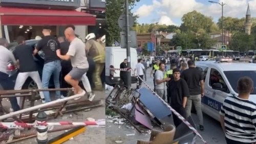 Beykoz'da otomobil yayaların arasına daldı