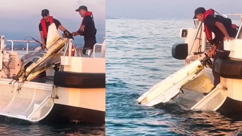 Denizde gizemli İHA bulundu