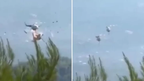İki helikopter havada çarpışıp düştü
