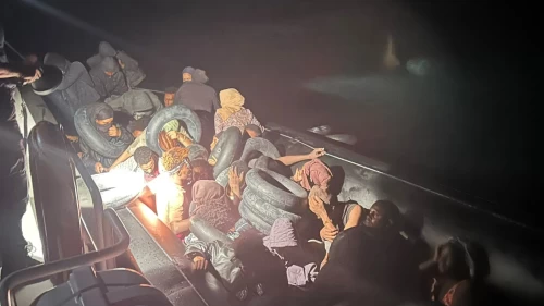 Milas'ta lastik botta 36 düzensiz göçmen yakalandı