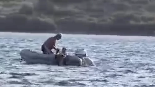 Ayvalık’ta akıntıya kapılan kadın şişme botla kurtarıldı!