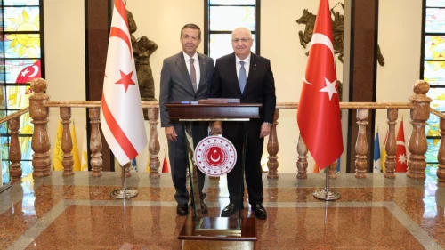 Milli Savunma Bakanı Güler, KKTC Dışişleri Bakanı Ertuğruloğlu ile bir araya geldi