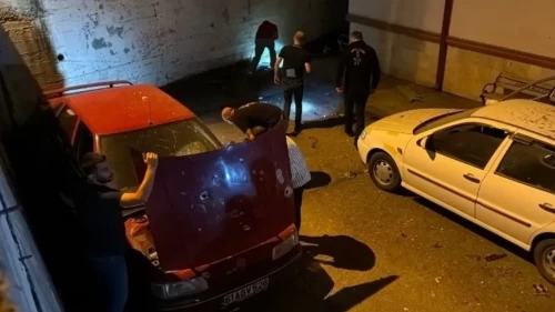 Trabzon'da araçların üzerine insansız hava aracı düştü